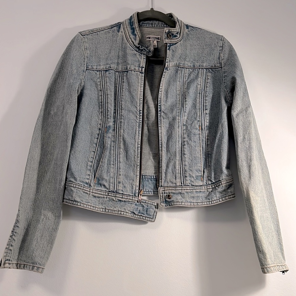 Gap denim biker jacket, size M